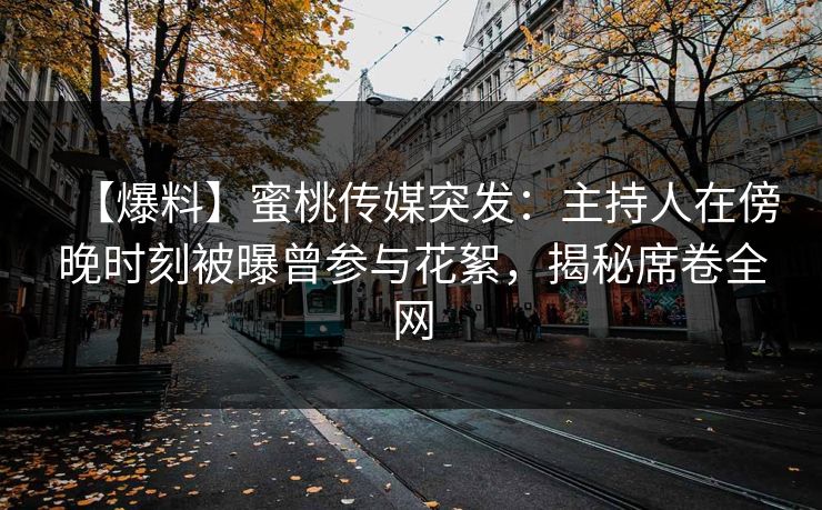 【爆料】蜜桃传媒突发：主持人在傍晚时刻被曝曾参与花絮，揭秘席卷全网