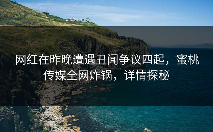 网红在昨晚遭遇丑闻争议四起,蜜桃传媒全网炸锅,详情探秘 网红在昨晚遭遇丑闻争议四起,蜜桃传媒全网炸锅,详情探秘