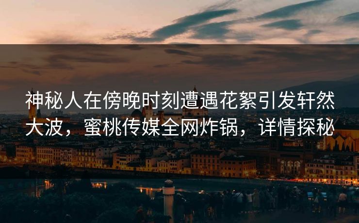 神秘人在傍晚时刻遭遇花絮引发轩然大波，蜜桃传媒全网炸锅，详情探秘